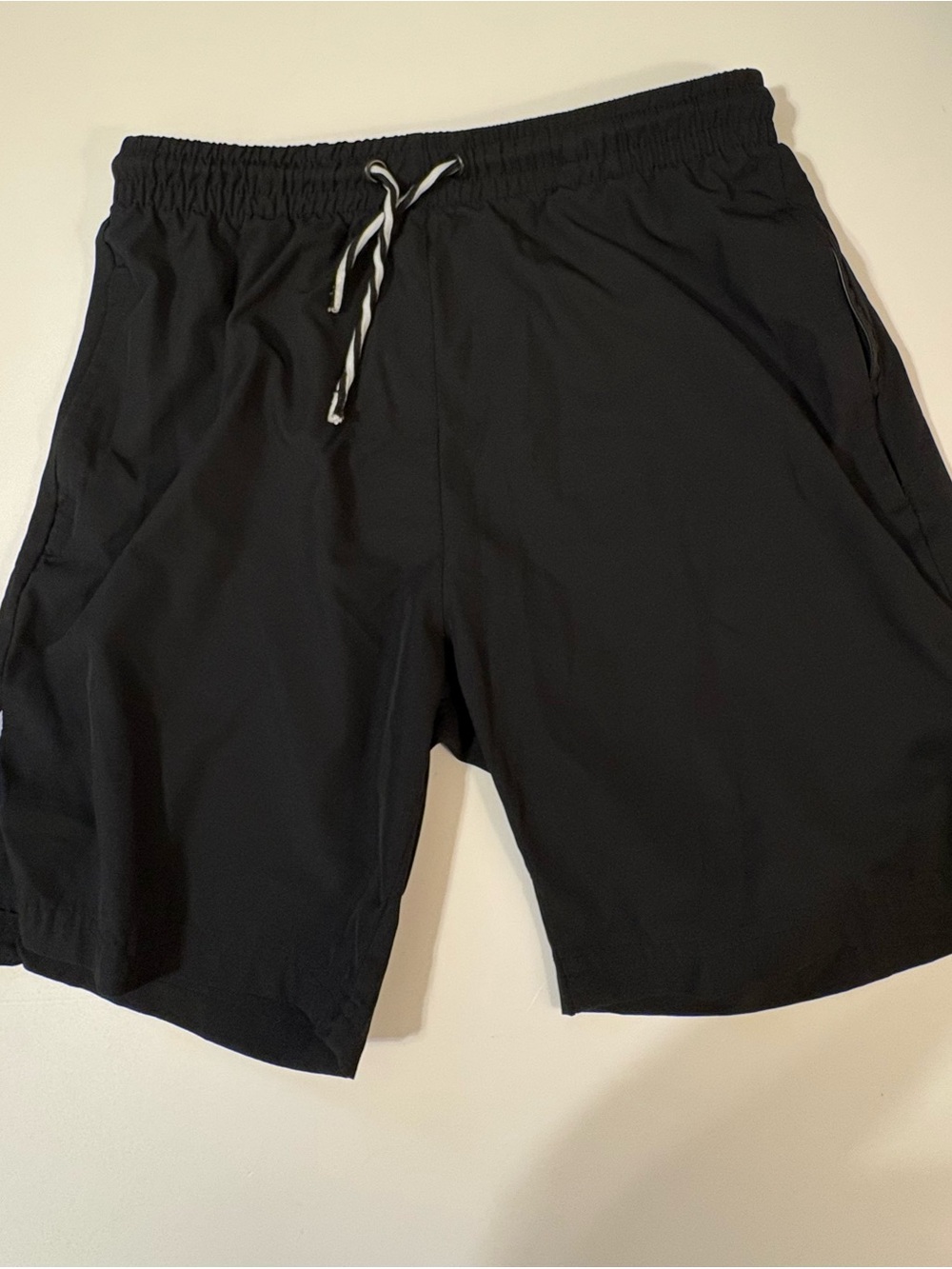 Rawlings Black Athletic Shorts with Red Logo Tag